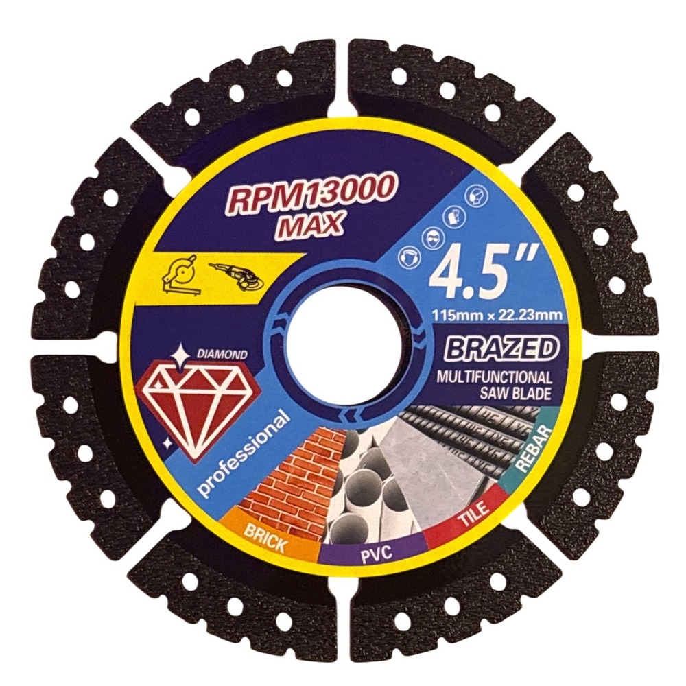 NEW 4.5 Inch Brazed‎ Diamond Multifunction Saw Blade Brick Tile PVC Rebar